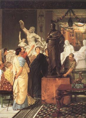 Alma-Tadema, Sir Lawrence A Sculpture Gallery in Rome at the Time of Augustus (mk23) France oil painting art